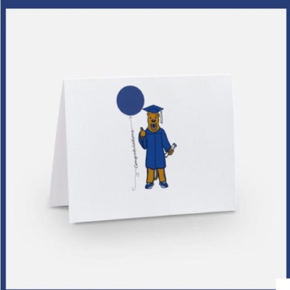 Graduation Card with Bear and Balloon set of 10